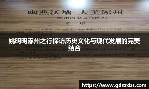 姚明明涿州之行探访历史文化与现代发展的完美结合